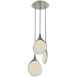 Stillabunt Chandelier - Silver Leaf / Off White