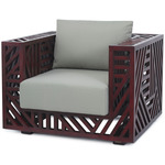Ari Lounge Chair - Deep Reddish-Brown / Taupe