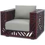 Ari Lounge Chair - Deep Reddish-Brown / Taupe