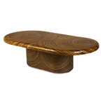Showtime Oval Cocktail Table - Ratttan / Coco