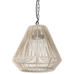 Tanner Outdoor Tapered Pendant - Matte Black / Oatmeal
