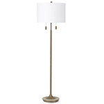 Riviera Floor Lamp - Brass / White Linen
