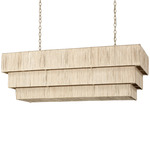 Everly Linear Pendant - Taupe / Natural Abaca