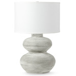 Hewitt Tall Table Lamp - Whitewash / White Linen