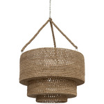 Veranda Woven Pendant - Nickel / Woven Natural