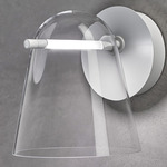 Sino Wall Sconce - Matte White / Crystal