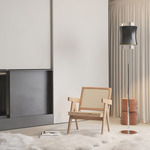 Fez Floor Lamp - Chrome / Glossy Black