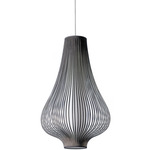 Blossom Medium Pendant - White / Dark Gray Velvet