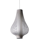 Blossom Pendant - White / Light Gray Velvet