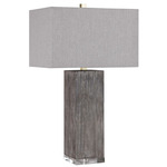 Vilano Table Lamp - Rustic Wood / Light Grey
