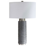 Strathmore Table Lamp - Stone Grey / White Linen