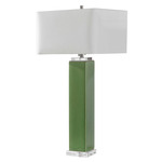 Aneeza Table Lamp - Green / White Linen