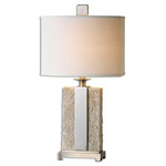 Bonea Table Lamp - Brushed Nickel / Light Beige