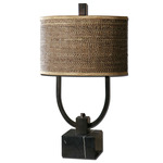 Stabina Table Lamp - Rust Bronze / Rattan Brown