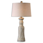 Cloverly Table Lamp - Burnished Gray / Oatmeal Linen