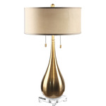 Lagrima Table Lamp - Brushed Brass / Rust Beige