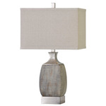 Caffaro Table Lamp - Rust Bronze / Light Beige