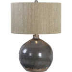 Vardenis Table Lamp - Charcoal Grey / Rattan