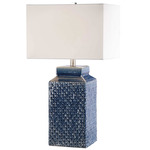 Pero Table Lamp - Sapphire Blue / White Linen