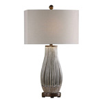 Katerini Table Lamp - Mushroom Gray Glaze / Light Beige