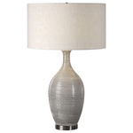 Dinah Table Lamp - Mushroom Gray Glaze / Light Beige