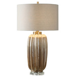 Gistova Table Lamp - Rust Brown / Oatmeal Linen