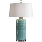 Rila Table Lamp - Teal / Off White