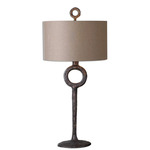 Ferro Table Lamp - Aged Bronze/Rust / Beige