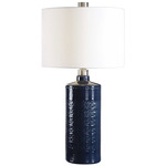 Thalia Table Lamp - Royal Blue / White Linen