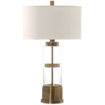 Vaiga Table Lamp - Antique Brass / White Linen