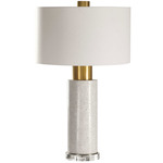 Vaeshon Table Lamp - Bleached Wash / White Linen