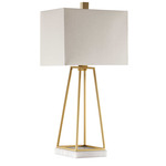 Mackean Table Lamp - Metallic Gold / White Linen