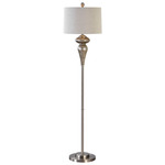 Vercana Floor Lamp - Brushed Nickel / Light Beige