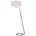 Ordino Floor Lamp - Brushed Nickel / White Linen