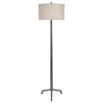 Ivor Floor Lamp - Raw Steel / Light Beige