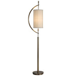 Balaour Floor Lamp - Antique Brass / Light Beige