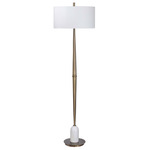 Minette Floor Lamp - Antique Brass / White Linen