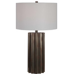 Khalio Table Lamp - Gun Metal / White Linen