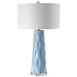 Brienne Table Lamp - Light Blue / White Linen