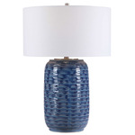 Sedna Table Lamp - Blue / White Linen