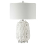 Caelina Table Lamp - White / White Linen