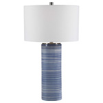 Montauk Table Lamp - White/Indigo / White Linen