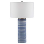 Montauk Table Lamp - White / Indigo / White Linen