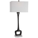 Darbie Table Lamp - Aged Black / White Linen