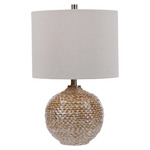 Lagos Table Lamp - Rust Brown / Light Beige