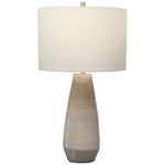 Volterra Table Lamp - Taupe Grey / White Linen