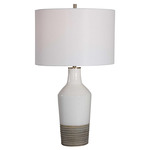 Dakota Table Lamp - White / White Linen