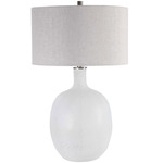 Whiteout Table Lamp - Mottled Aged White / Oatmeal Linen