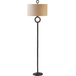 Ferro Floor Lamp - Aged Bronze/Rust / Beige