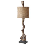 Driftwood Buffet Lamp - Weathered Driftwood / Burlap